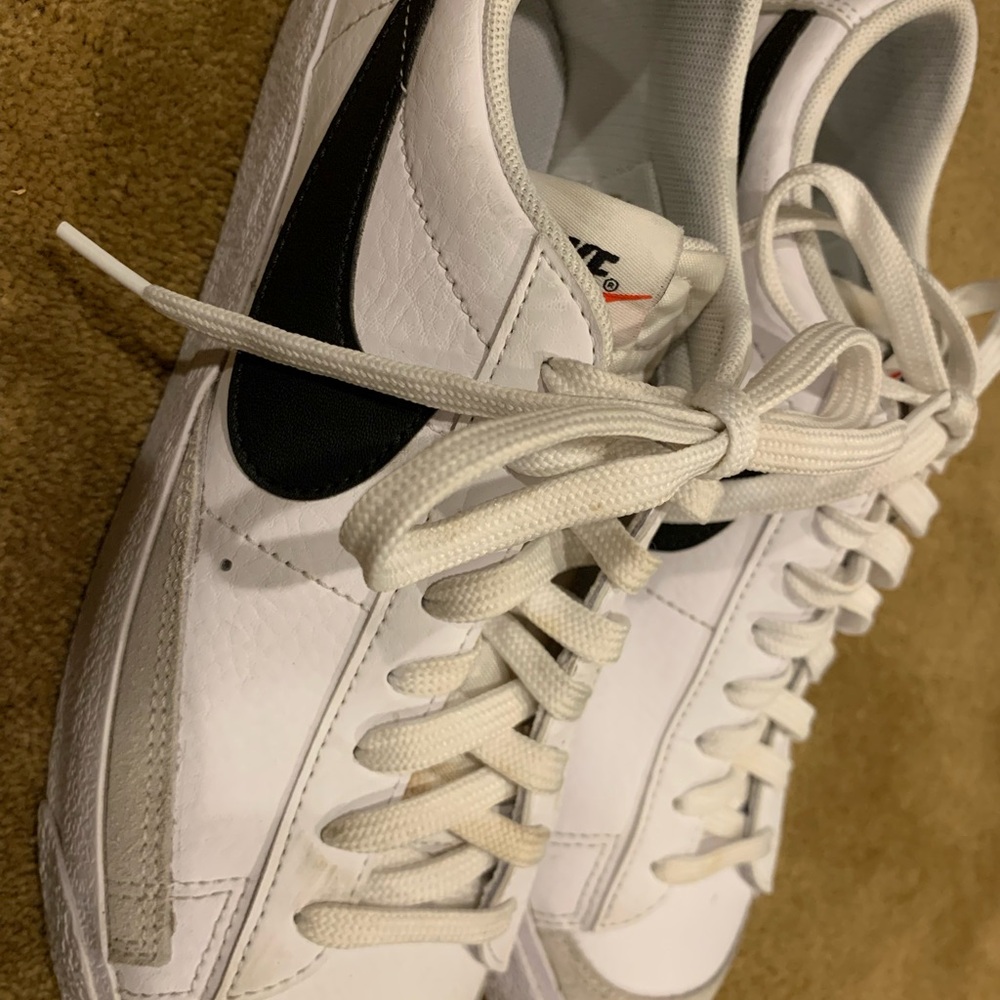 Nike Men's White Sneakers with Black Accents